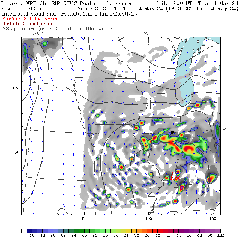 9-hour forecast from 12z WRFh/GFS